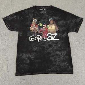 Gorillaz Shirt Mens Medium‎ Black Tie Dye Band Graphic Cartoon Rock Music Tee